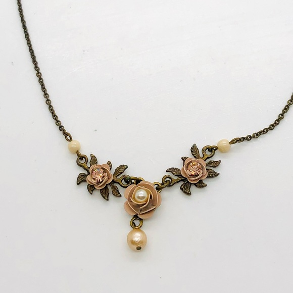 Vintage Designer Negrin Rose Necklace - Picture 4 of 11